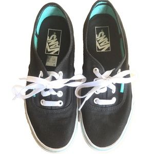 Turquoise/black classic old school Vans sneakers